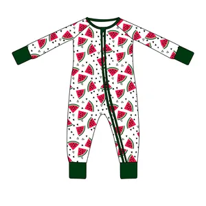 Wholesale Newborn Toddler Cotton Sleepsuit Clothes Infant Boys Girls Long Sleeve Jumpsuit Bodysuit Cartoon Print Baby Romper