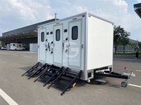 Remorque de toilettes portables à 3 postes en acier galvanisé écologique Etodevice pour hôtels, attractions touristiques et lieux publics