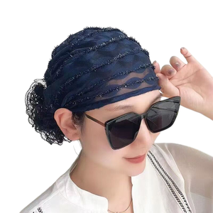 ผ้าโพกหัวผ้าโพลีเอสเตอร์สำหรับผู้หญิงดีไซน์สี่เหลี่ยมลายดอกไม้สี่ฤดูระบายอากาศได้ดีสำหรับเครื่องบิน - Product Image 1