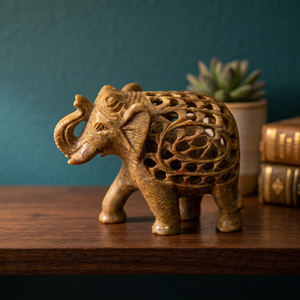 Soap Stone <b>Elephants</b> Shaped Decorative Object - Product Image 4