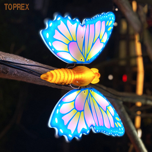 Lumières LED dynamiques en forme de papillon pour jardin, imperméables IP65, pour Noël et Halloween en extérieur, décoration d'insectes pour passage extérieur - Product Image 1