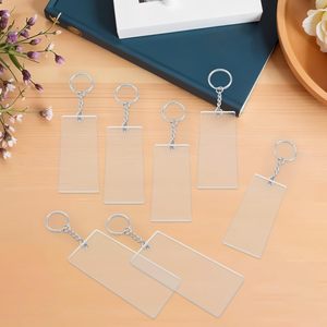 Porte-clés rectangulaires vierges en acrylique et alliage de zinc pour impression par transfert thermique, personnalisables avec nom et logo, cadeau pour fête ou remise de diplôme - Product Image 5