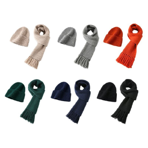 หมวกและผ้าพันคอถักนิตติ้งหนาสำหรับชายและหญิงยอดนิยมชุดสองชิ้นพร้อมโลโก้พู่มือสำหรับ <span class=keywords><strong>meetin</strong></span> ประจำปี - Product Image 5