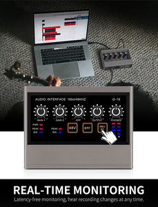 Interface audio USB, <span class=keywords><strong>2</strong></span> entrées XLR, carte son, alimentation fantôme 48V, enregistrement d'instruments et de micros, PC, Mac, diffusion en direct, fabrication industrielle - Product Image 5