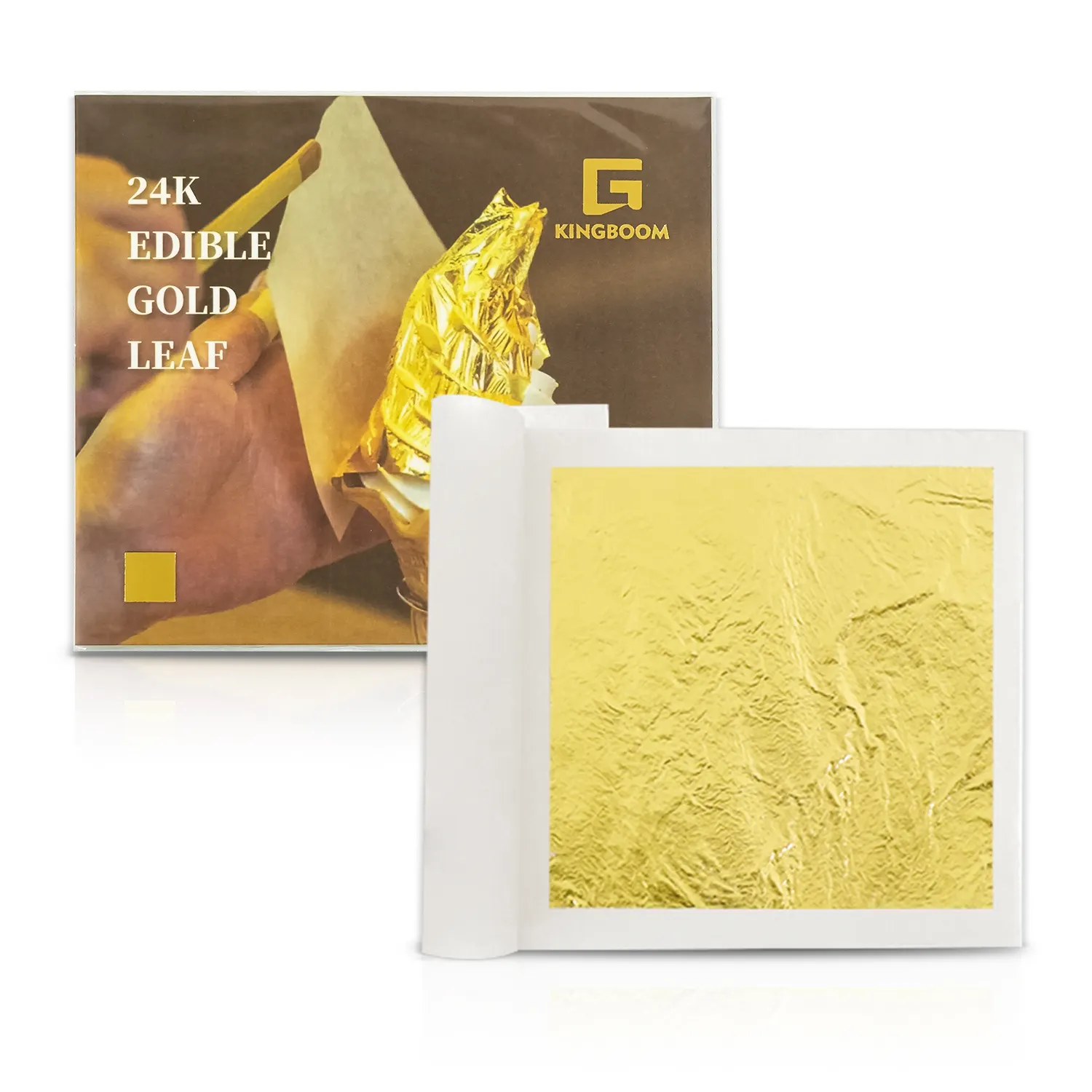 8*8cm Genuine 24K Edible Transfer Gold Leaf For Decoration