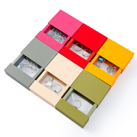 Boîte d'emballage de luxe 2026 pour bijoux (colliers et bagues) en carton ondulé auto-érectible, personnalisée avec suspension en film PE transparent