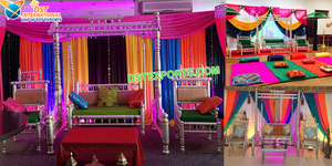 Haldi Ceremonia Escenario Decoración Columpio Jhula Elegante Haldi Evento Escenario Decoración Columpio Comprar Jhula para Haldi Ceremonia Australia - Product Image 5