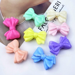 Acrylic Solid Color <b>Bow</b> Beads 21x30mm DIY Jewelry Accessories Keychain Mobile Phone Strap Spring Colors - Product Image 4
