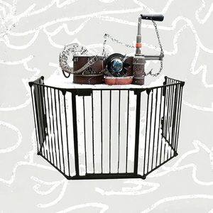 Barrière de sécurité pliable en métal à 5 panneaux, design contemporain, pour salon, parc pour enfants, protection de cheminée, clôture de sécurité adaptée aux animaux domestiques et aux bébés - Product Image 3