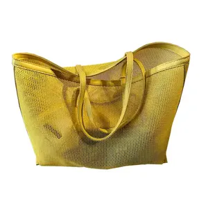 Bolsos de playa de malla de moda de gran capacidad, bolsos de mano para mujer, bolsos de compras - Product Image 1