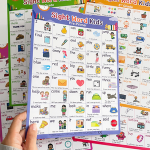 Fabricantes Venta caliente Stock Niños Inglés Vocabulario de alta frecuencia Póster Material didáctico para la decoración del aula - Product Image 5