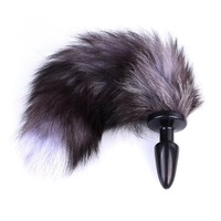 Queue de renard silicone noir Plug Anal Jouets anaux Plug Anus