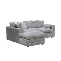 Ensemble de Canapés Turcs Moderne en Tissu Gris en Forme de L