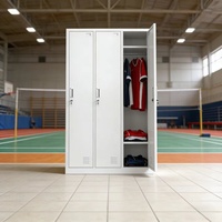 Armoires métalliques de rangement avec poignées et serrures intégrées, 3 portes, armoires de rangement en acier pour l'école, le dortoir, l'hôpital