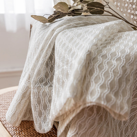 Innermor Français Vintage Cuisine Sheer Rideaux Polyester Doux avec Belle Fleur Design Meilleure Couleur Texturé Fil Tige