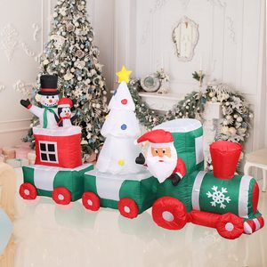 Outdoor Christmas Blow up Yard Decorations Inflatable on <b>Train</b> With Tree Decoration Ball Inflatable Xmas Decoration - Product Image 4