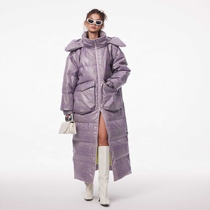 <span class=keywords><strong>Doudoune</strong></span> d'hiver pour <span class=keywords><strong>femme</strong></span> Very-Nong Original, capuche détachable, vêtements d'extérieur longs épais, matériau en cuir minimaliste ample droit - Product Image 5