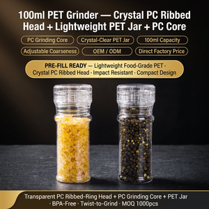 Macinapepe in Plastica per Alimenti con Tappo, Capacità 100ml, Macina Sale e Pepe - Product Image 5