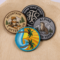 Écusson brodé rond personnalisé en gros, badge brodé haute densité à coudre pour vestes, chapeaux, uniformes et vêtements