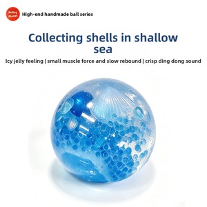 Crystal Clear Ocean Gradient Handmade Blue Slow Rising Squishy <strong>Ball</strong> Premium Aesthetic Stress Relief Decompression Toy - Product Image 4