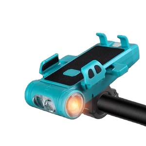 Support de téléphone portable multifonctionnel pour vélo avec feu avant et klaxon, rechargeable, pour équipement cycliste en gros - Product Image 1