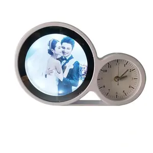 Digital Fotorahmen Uhr Sublimationsdruck einfarbig individueller LED-Zauberspiegel mit USB-Ladegerät für Geschenke