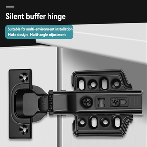 ठोस काले अतिरिक्त मोटी 3.0 स्टेनलेस स्टील नरम बंद हाइड्रोलिक डैम्पिंग बेडरूम कैबिनेट दरवाजा बफर हिंज थोक - Product Image 3