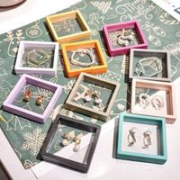 Boîte d'emballage transparente pour bijoux, boîte de rangement bleue à tiroirs pour bagues et boucles d'oreilles, présentoir en film plastique PE pour pierres précieuses