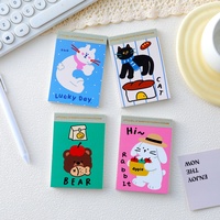 Carnet de poche A7 75x104mm 80GSM 60 feuilles lignées, bloc-notes détachable, Kawaii Animal Friends, 4 motifs, 750 pièces/carton, vente en gros