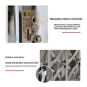 Cancello Retrattile Moderno Personalizzabile in Acciaio Inox 304 Antifurto Impermeabile per Esterni Appartamenti Ville Hotel QiFan - Product Image 3