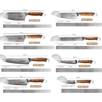 Ensemble de 8 couteaux de cuisine en acier Damas à 67 couches, faits à la main, en acier inoxydable à haute teneur en carbone, boîte cadeau personnalisée, emballage avec logo