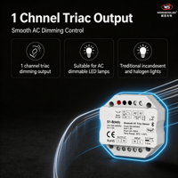 100~240VAC 1CH*1.5A y Controlador de Intensidad Triac RF Push AC S1-B(WB) (Aplicación Tuya)