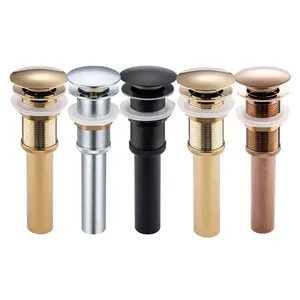 Joyhoo 42*80 Brushed Bronze Brass Basin Pop Up Push Button Waste Drains Basin Waste Without Overflow