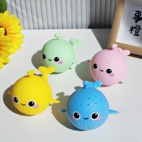Jouet à presser Baleine Mignonne, Cadeau, Balle Anti-stress Douce et Moelleuse, Jouets Fidget Nouveauté Animaux Marins, Anti-stress pour Enfants et Adultes