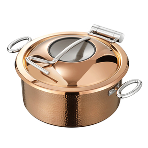 Juego de buffet de calentador de comida de plato de frotamiento negro redondo 4 L Chafer de acero inoxidable no eléctrico para restaurante Hotel Catering Party - Product Image 5