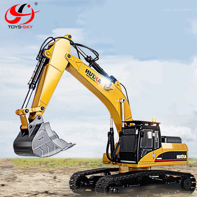 Huina Professional RC Excavator 1580 Model 1/14 Scale 2.4G Electric Digging Arm 23CH Die-cast Metal Truck