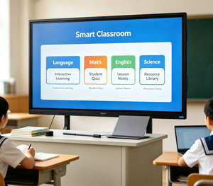 Hiseeview 55Inch Smart Classroom Interactive Display 1080p LCD Screen <b>With</b> Built-In Speaker Interface Black Cabinet - Product Image 1