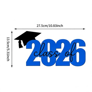 Pafu 2026 - Decorazioni in legno per la festa di laurea, cartello in legno per la classe del 2026, accessori per photo booth per la festa di laurea dei senior - Product Image 2