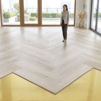 Revêtement de sol en vinyle SPC Chevron Herringbone, grain de bois, noyau rigide, pour la décoration intérieure