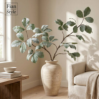 Ranting Tanaman Fiddle Leaf Fig Buatan dengan Batang Berlumut untuk Vas Lantai - Dekorasi Hijau Ramah Lingkungan untuk Pernikahan & Thanksgiving, Cocok untuk Pajangan Komersial