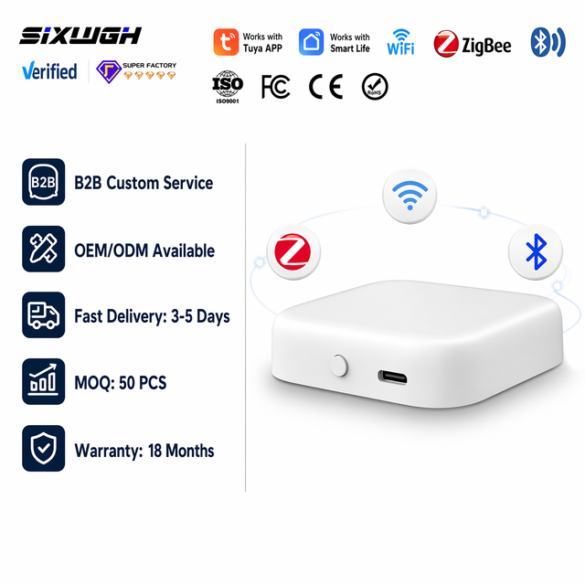 SIXWGH Tuya ZigBee Multi-mode Gateway WIFI BLE Mesh Wireless Bridge Hub Smart Home App Control for Smart Life Alexa Google Home
