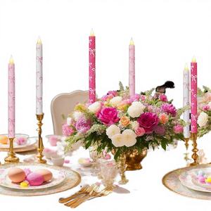 Velas LED sin Llama de Plástico con Tema de Lazo para San Valentín 2026, Bodas, Cumpleaños, Baby Shower, Pascua, Decoración del Hogar - Product Image 4