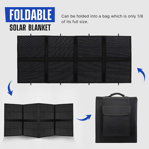 200W Mono-crystalline Portable <b>Solar</b> Panels Foldable <b>Charger</b> IP65 Waterproof 20A MPPT Controller <b>12V</b> <b>Batteries</b> Power Station - Product Image 3