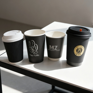 <span class=keywords><strong>Gobelet</strong></span> en <span class=keywords><strong>carton</strong></span> pour boissons chaudes, café à emporter, avec couvercle, imprimé avec un logo personnalisé Sunshie, écologique, <span class=keywords><strong>recyclable</strong></span>, jetable - Product Image 1