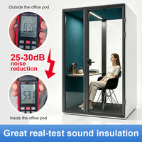 Cabine de réunion modulaire insonorisée et silencieuse, grande taille, pour une personne, mobile, utilisable en bureau, hôtel ou espace commercial