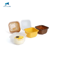 Emballages alimentaires en plastique PET/PP écologiques personnalisés, petits plateaux carrés pour gâteaux, gâteaux de lune, œufs, pâtisseries, desserts, etc.