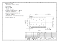 Objectif de projection M42 de 25 mm, grand angle de 53,1 degrés pour projecteur de logo LED, ciel étoilé et éclairage de projection publicitaire