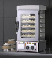 Présentoir à vapeur électrique pour petits pains Bao chinois luxueux Présentoir électrique avec four à vapeur pour petits pains en verre à arc