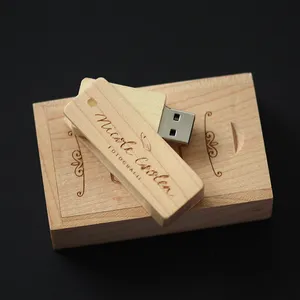 wooden USB 2.0 Memory Stick Date Storage Pendrive Thumb Drive 16gb 32gb 64gb swivel usb flash drive u disk for gift