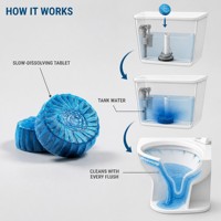 Tablette solide déodorante jetable de haute qualité, bleue, parfum citron, nettoyant pour cuvettes de toilettes, éliminateur de taches et de tartre urinaire